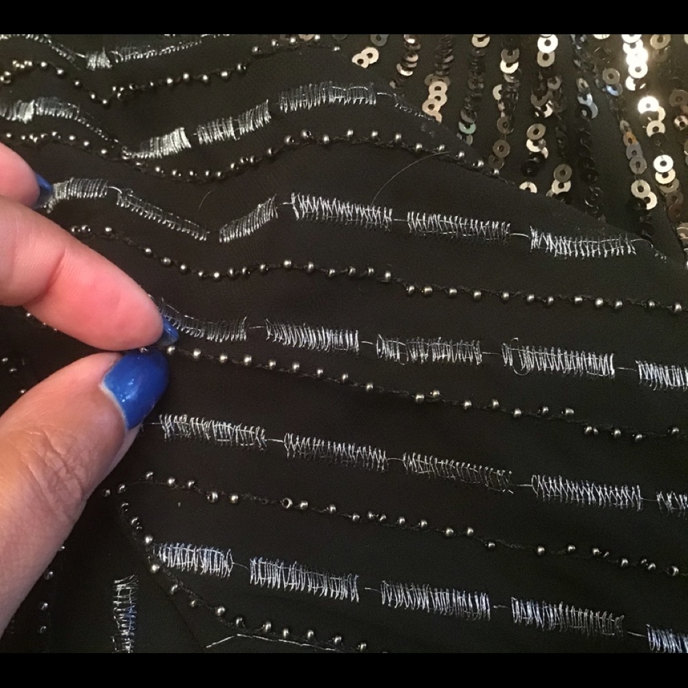 Black sequin cocktail dress, size 0 - Picture 7 of 9